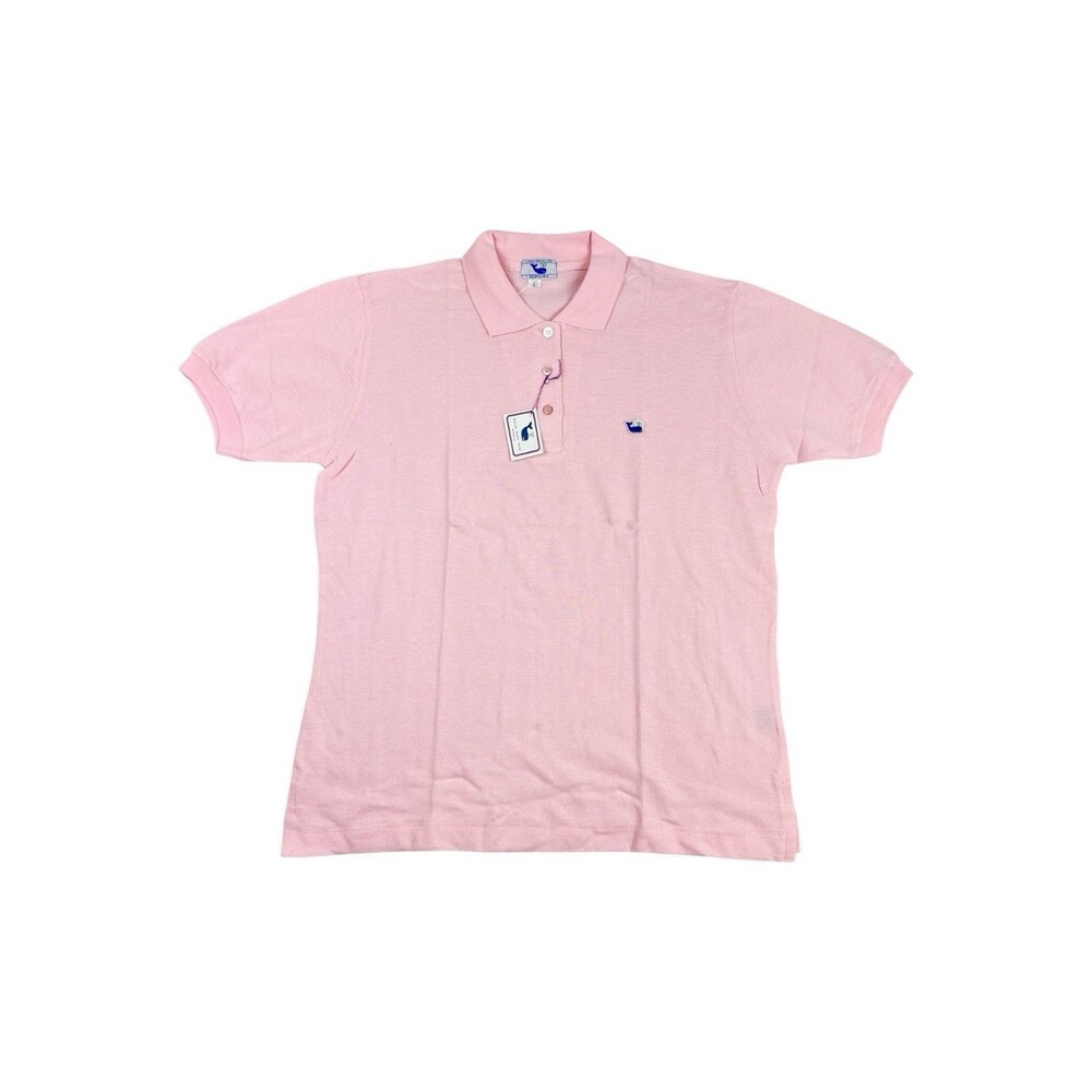 NWT Lady Whaler Bermuda Pink Pique Polo Shirt Whale Logo Preppy Coastal L - Picture 2 of 7